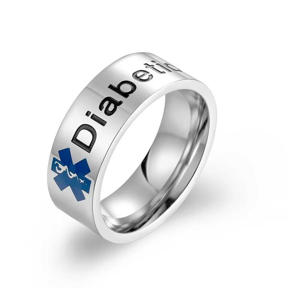 Diabetic Medical Alert Rings X 1/2 (US 12) – Personalised Medical