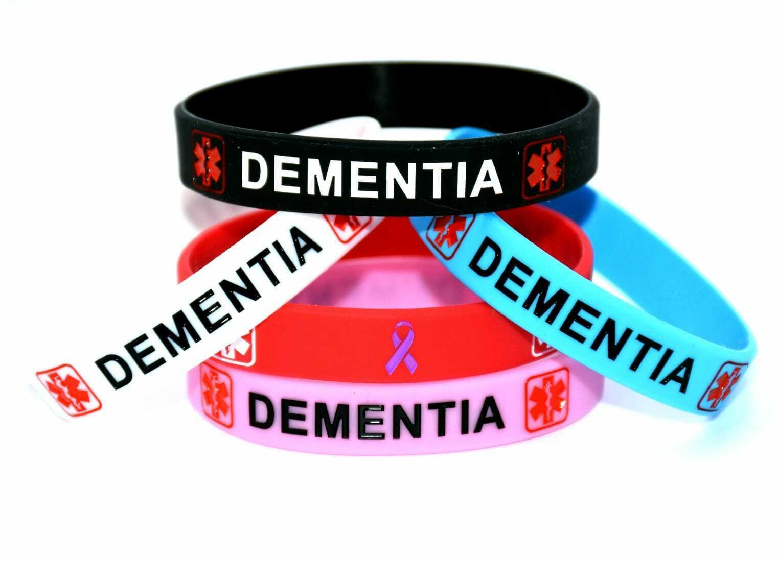 Dementia Awareness Silicone Wristbands Red – Personalised Medical