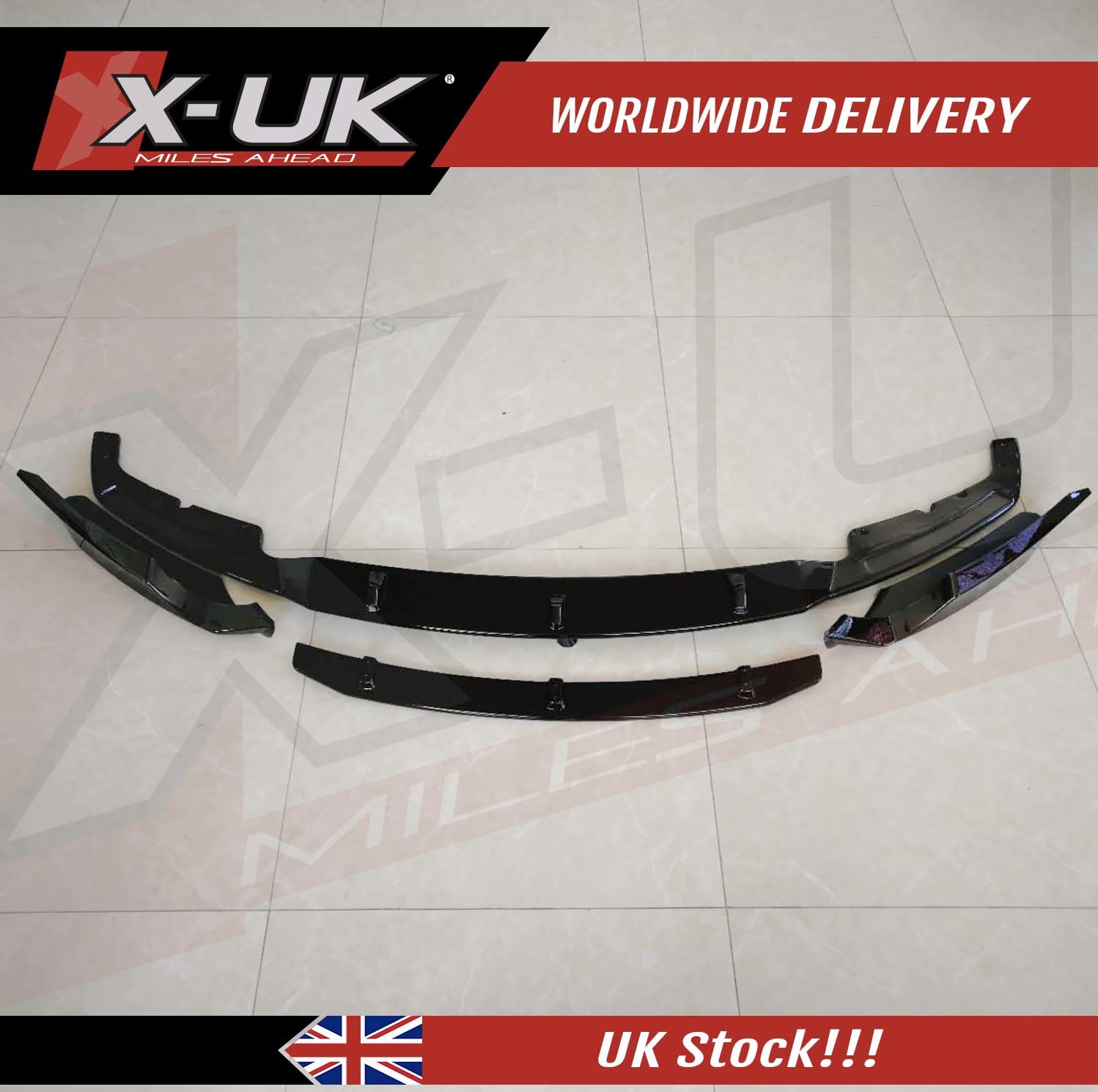 Bmw 3 Series F30 F31 F35 2011-2019 Gloss Black Front Splitter – X-UK Ltd