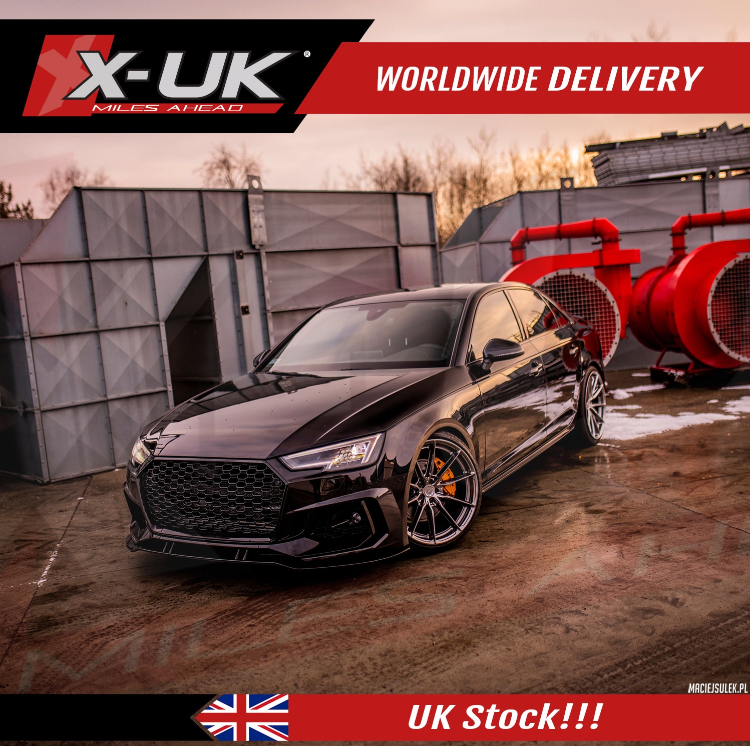 Rs4 Style 2 Front Bumper Upgrade For Audi A4 / S4 B9 2016-2019 – With A Front Splitter – X-UK Ltd