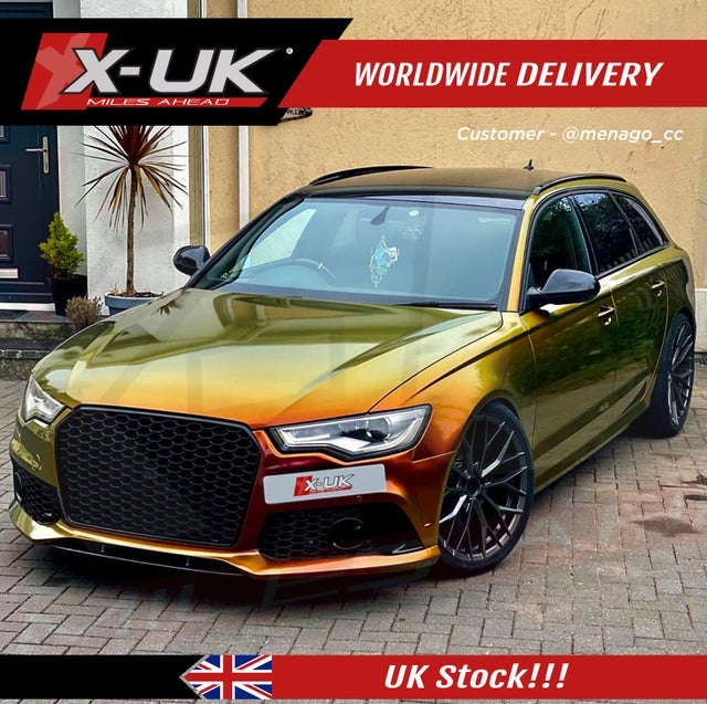 Audi A6 S6 C7 2011-2014 To Rs6 Style Front Bumper Conversion – With Front Grill Gloss Black – X-UK Ltd