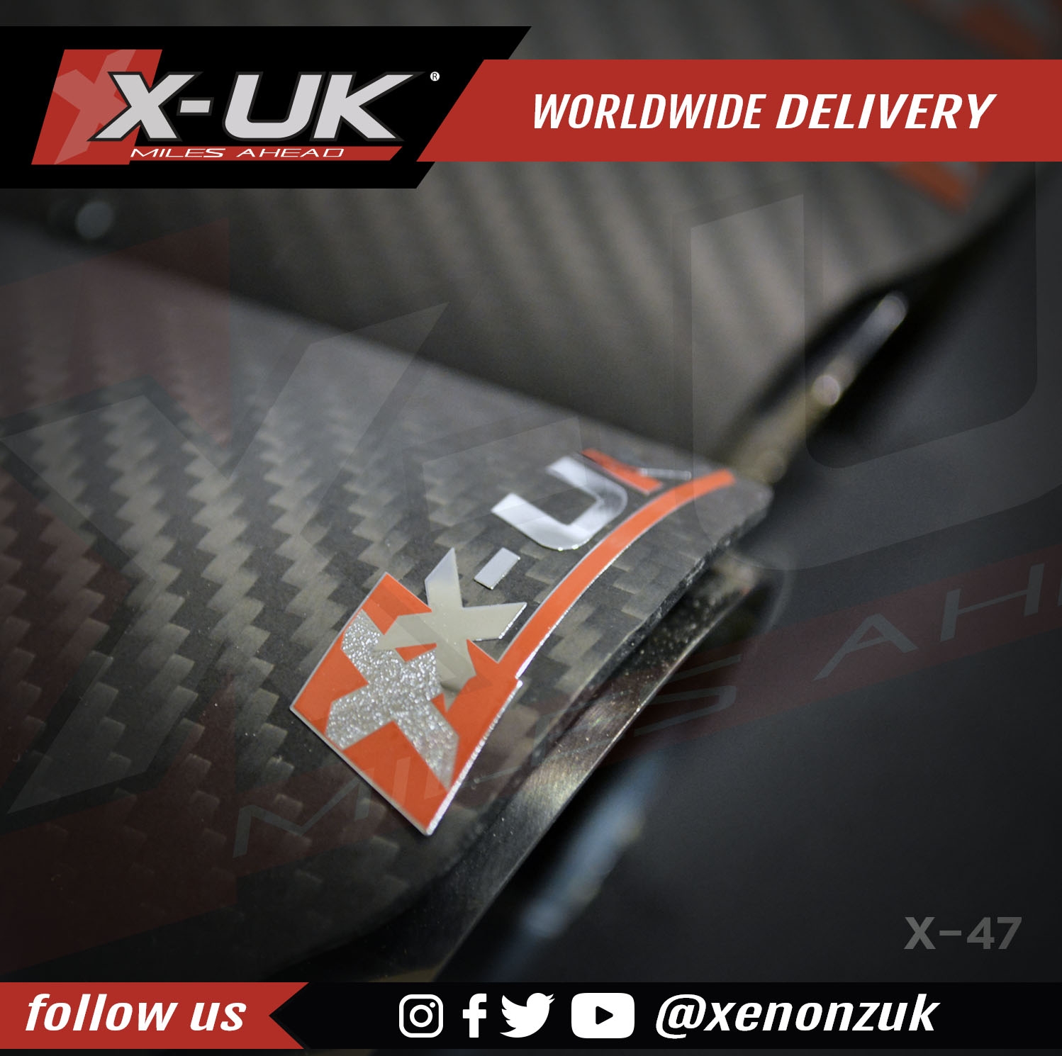 Performance Carbon Fibre / Stainless Steel Exhaust Tips X-47 – Left – Without Logo – X-UK Ltd