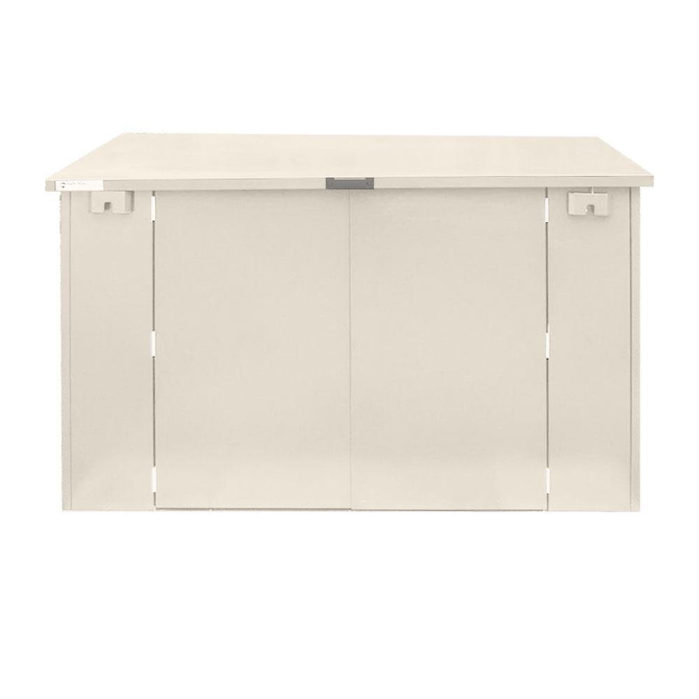3×6 SafeStor Ripon Secure Triple-Door 3-Bike Store, Cream – Steel – Kintech – Spearhead Outdoors