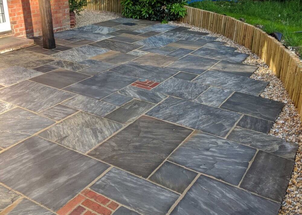Sagar Black Mixed Size Patio Pack 25mm Calibrated Sawn Edge 18.5m² – Infinite Paving