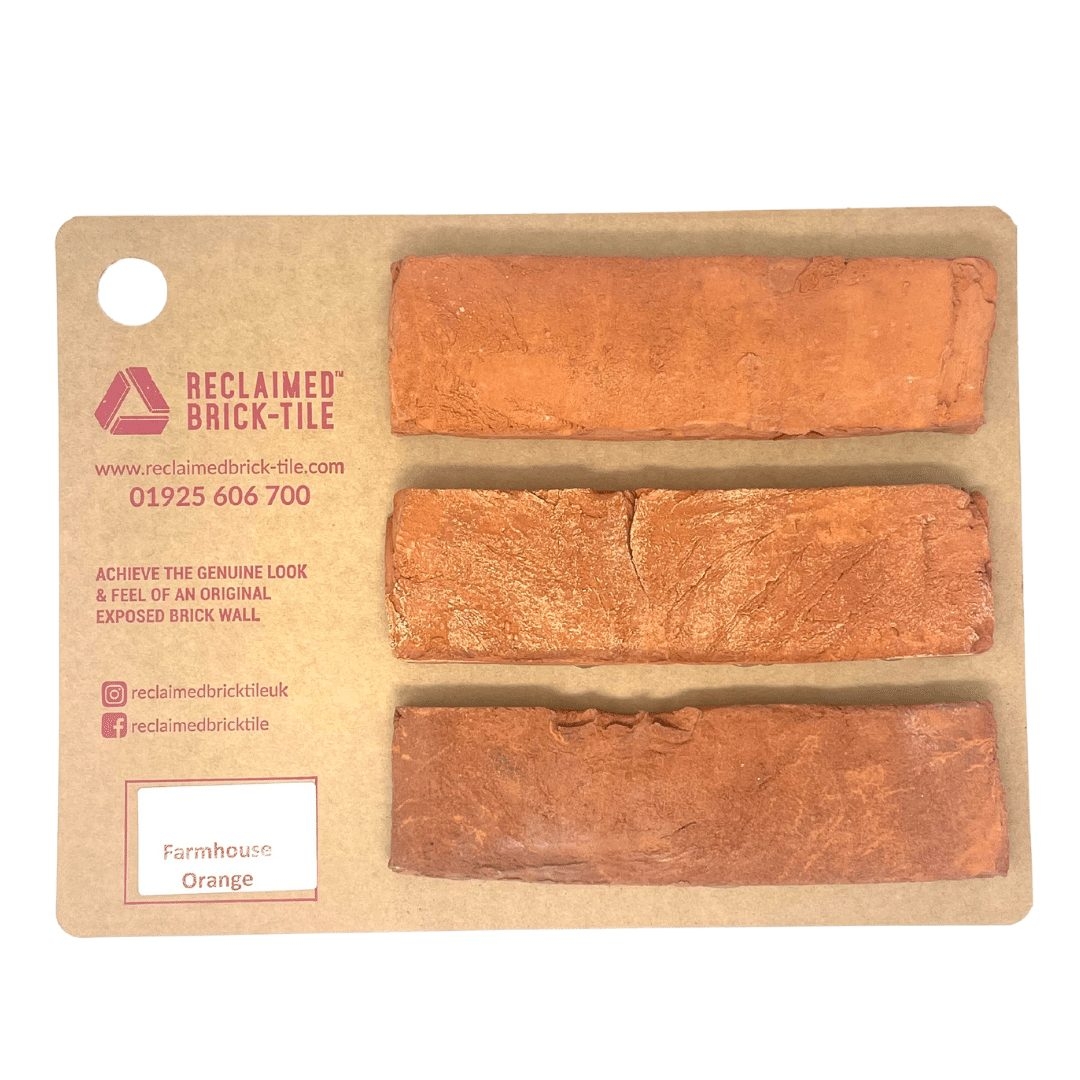 Sample Brick Slips – Farmhouse Orange – Reclaimed Brick Tiles