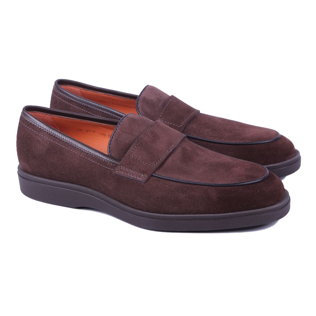 Santoni Mens Brown Suede Classic Slip-On Loafers – 7 – Robert Old & Co