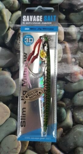 Savage Salt 3D Slim Jig Minnow – 125mm 60g – Green Mackeral