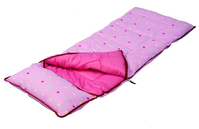 Sunncamp Junior Sleeping Bag Pink Spots With Pillow – Sunncamp – Campers & Leisure
