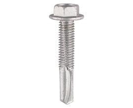 5.5 x 55 – Metal Construction Heavy Section Screws – Hex – Self-Drilling – Bi-Metal – Exterior – Silver Organic – Box of 100