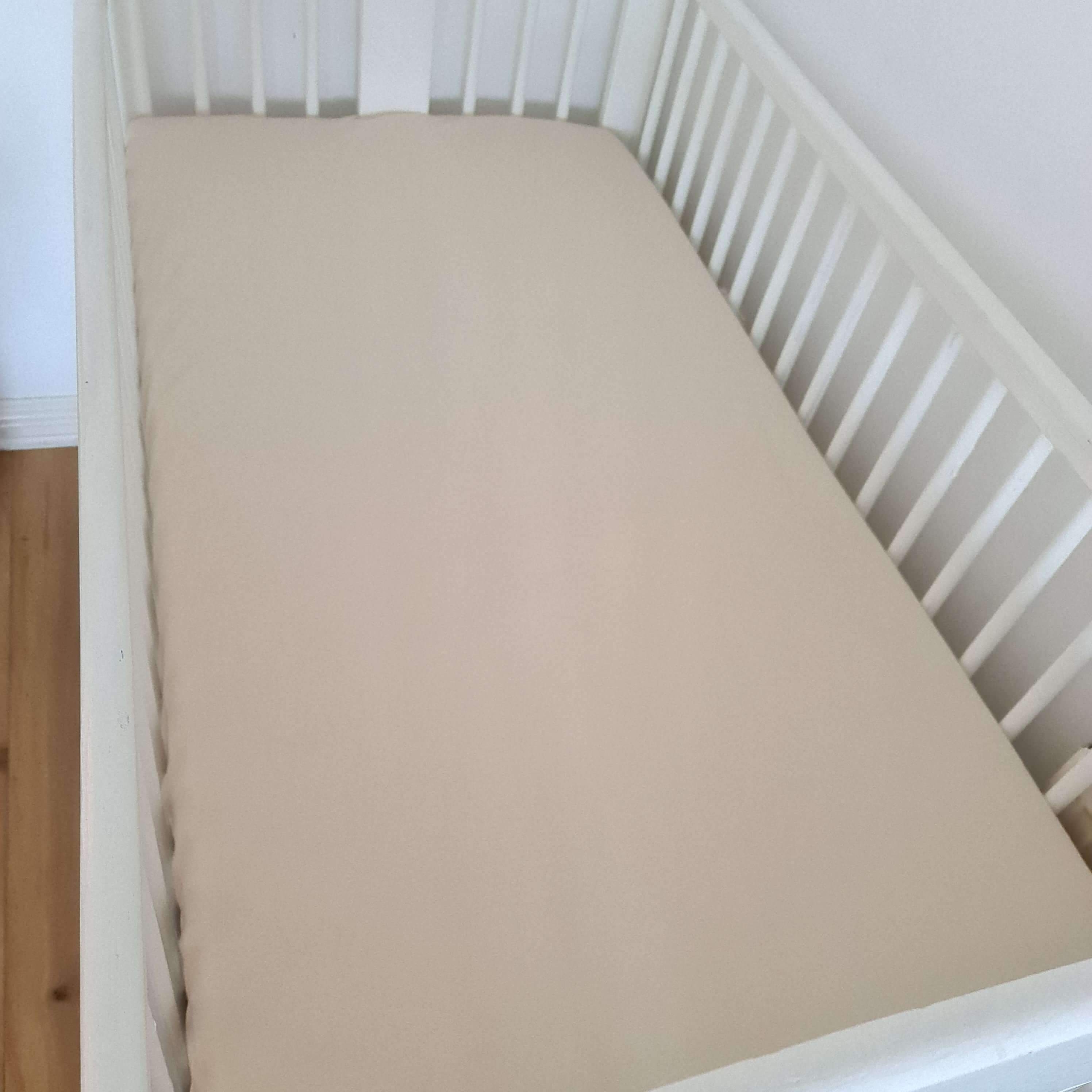 Jersey Plain Cot Bed Fitted Sheet 140X70 Cm – 140/70Cm – Tan – evCushy