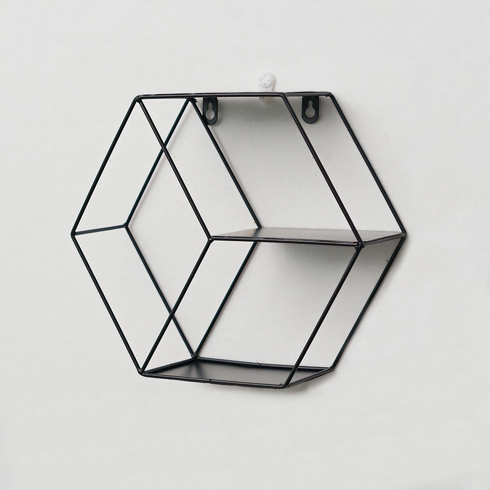 Hexagon Floating Shelves – Storage & Organisation – Shelving – Black – Metal – The Trouvailles
