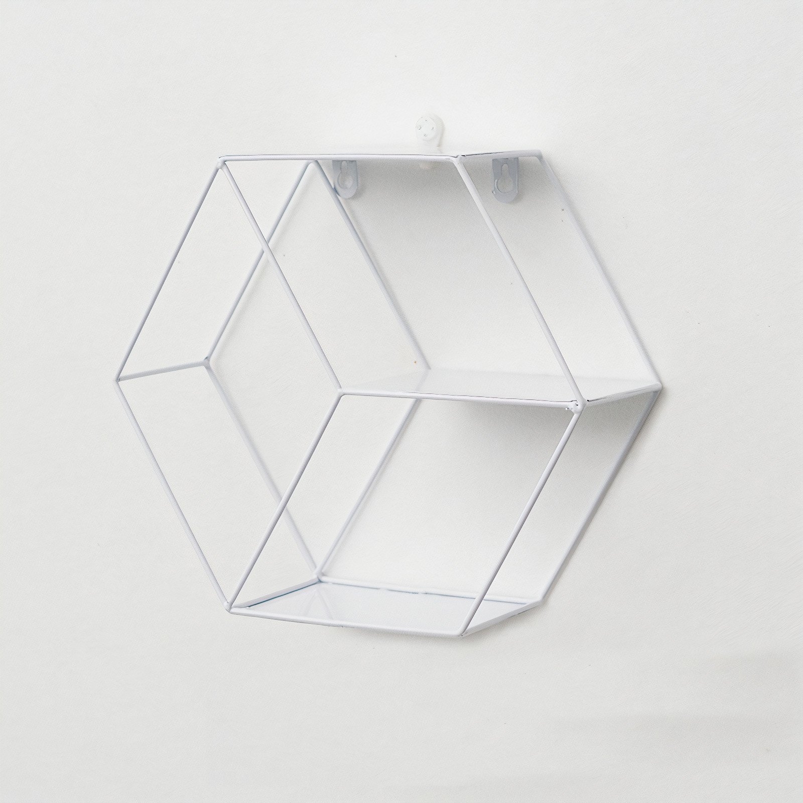 Hexagon Floating Shelves – Storage & Organisation – Shelving – White – Metal – The Trouvailles