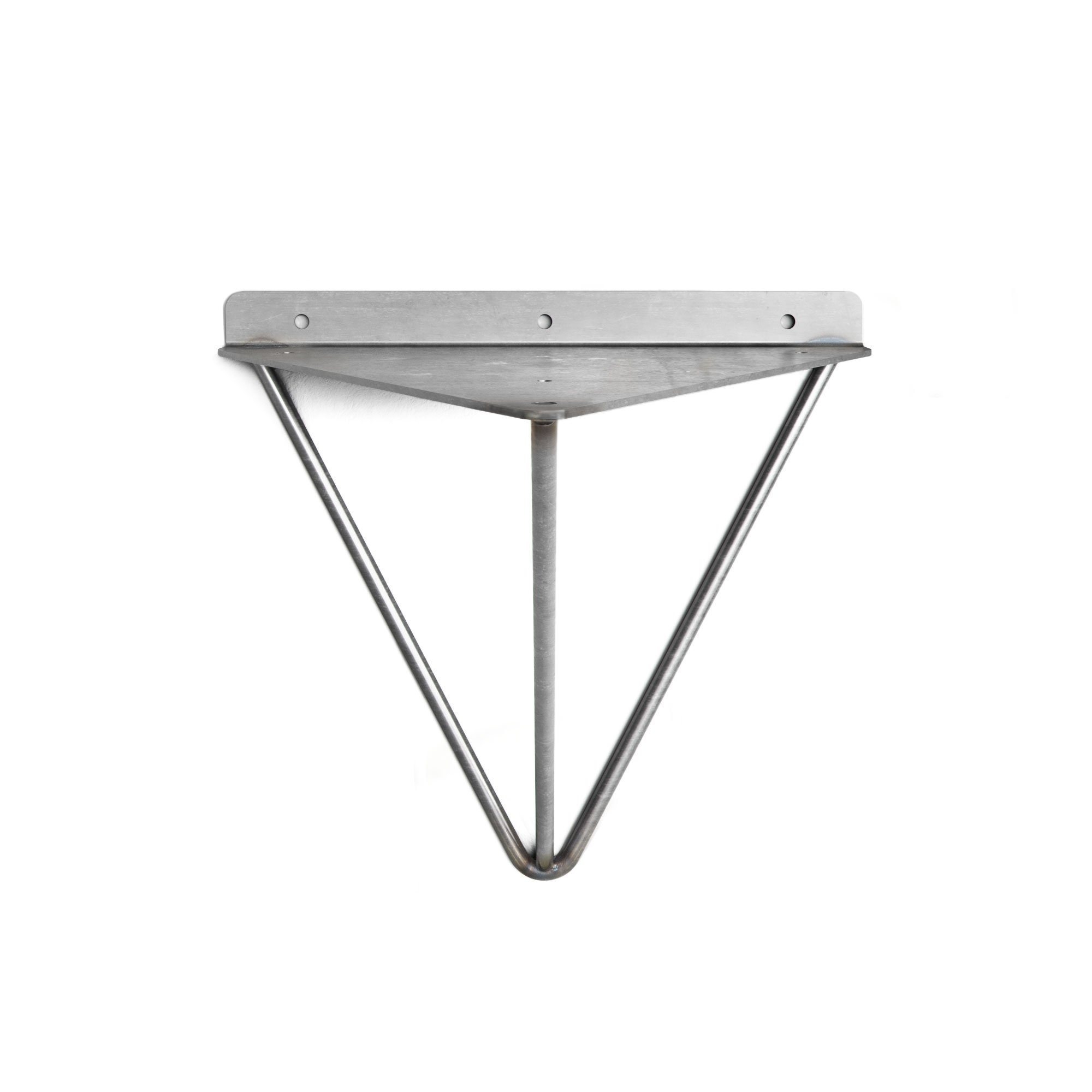 Prism Shelf Bracket – Steel – Silver – 200mm x 210mm x 195mm – The Hairpin Leg Company