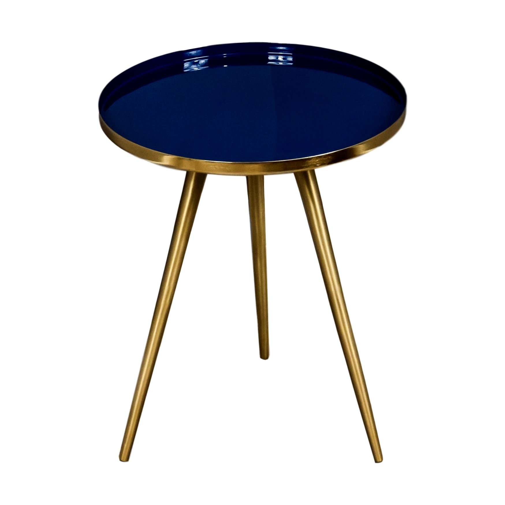 Side Table With Blue Enamel Tray by Native Home & Lifestyle – Furniture & Homeware – The Luxe Home