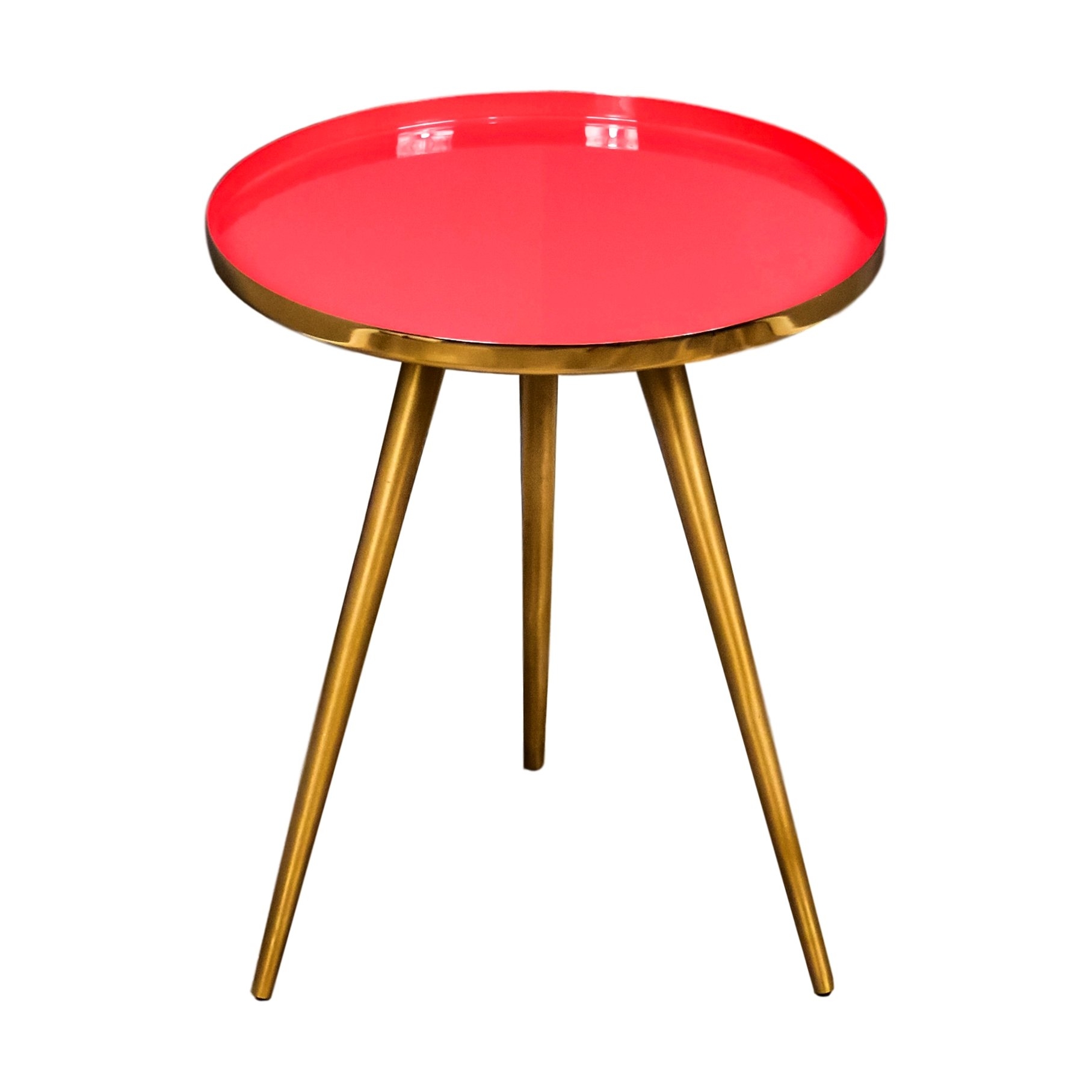 Side Table With Coral Enamel Tray by Native Home & Lifestyle – Furniture & Homeware – The Luxe Home