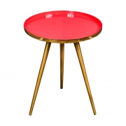 Side Table With Coral Enamel Tray by Native Home & Lifestyle – Furniture & Homeware – The Luxe Home