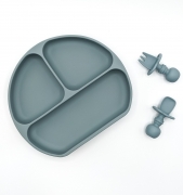 Silicone Suction Plate Set Blue Ether – Children’s Silicone Tableware – Tiny Roo