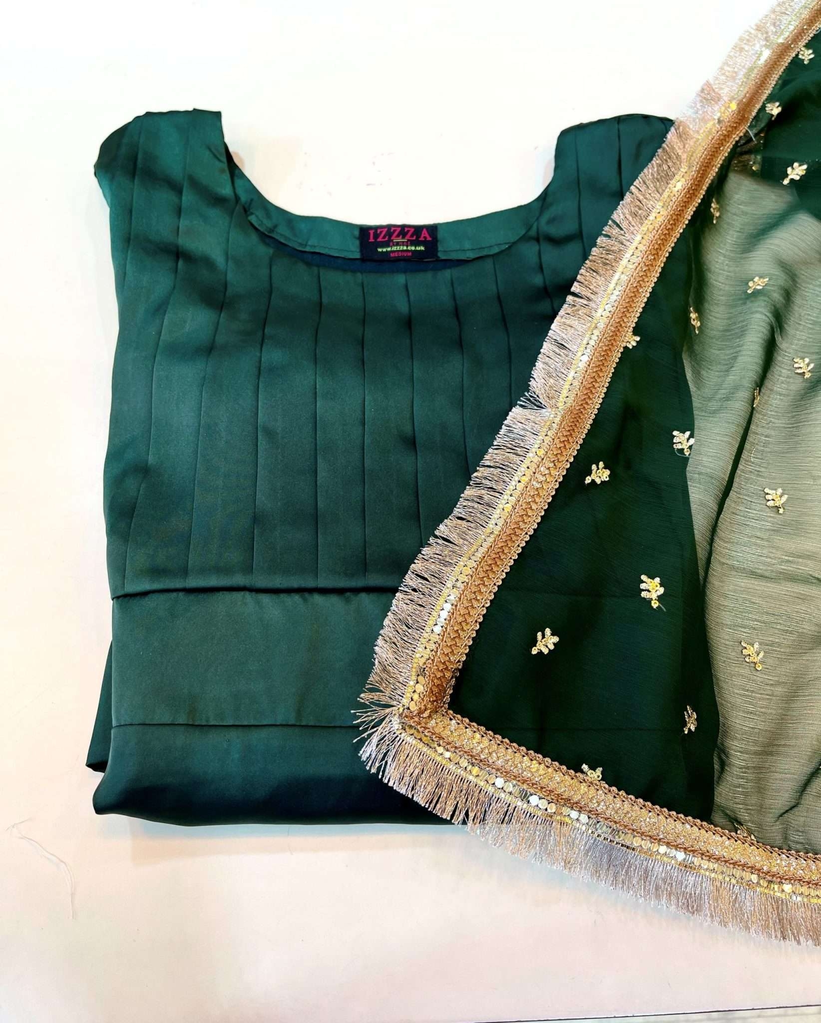3pc Silk Suit – Immediate Delivery Bottle Green – M – Sale Items – Party Wear – Izzza