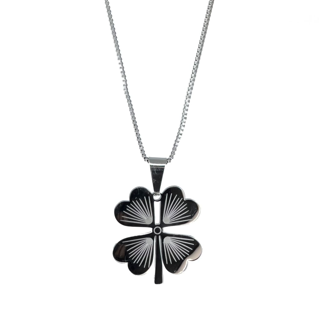 Silver Clover Necklace 45+5cm – Silver – Ezavision