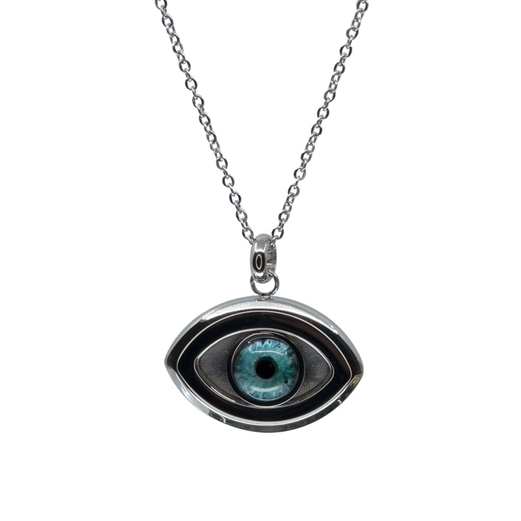 Silver Evil Eye Necklace 45+5cm – Silver – Ezavision