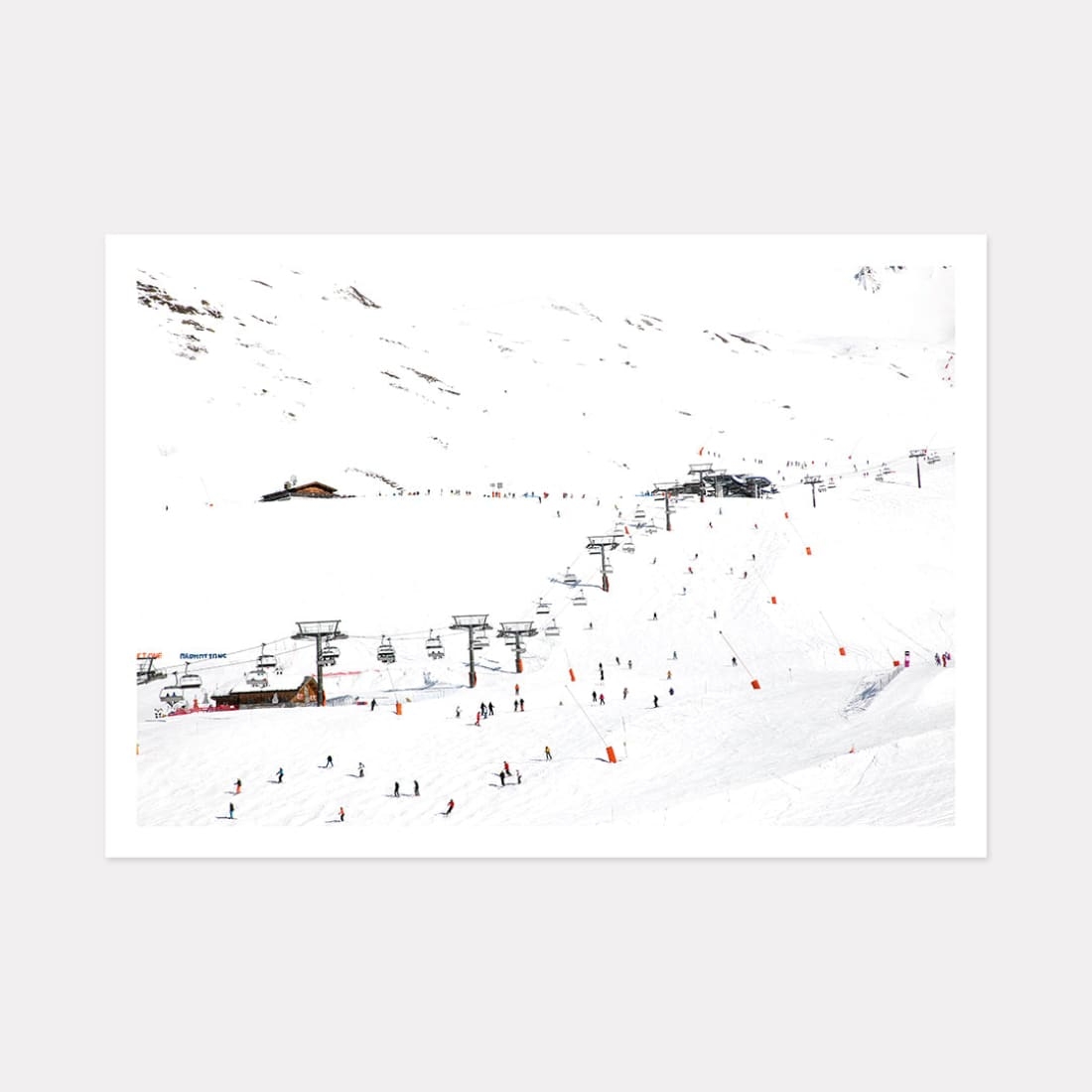 Ski Run Mountain Art Print, A3 (42cm x 29.7cm) unframed print – Powderhound