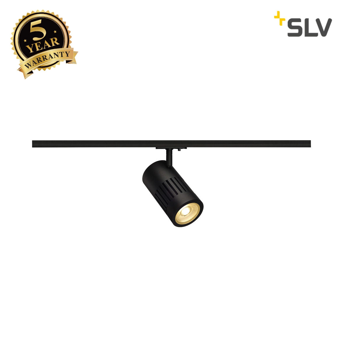 SLV STRUCTEC LED 24W, round, black, 3000K, 36, incl. 1-circuit adapter 1000974