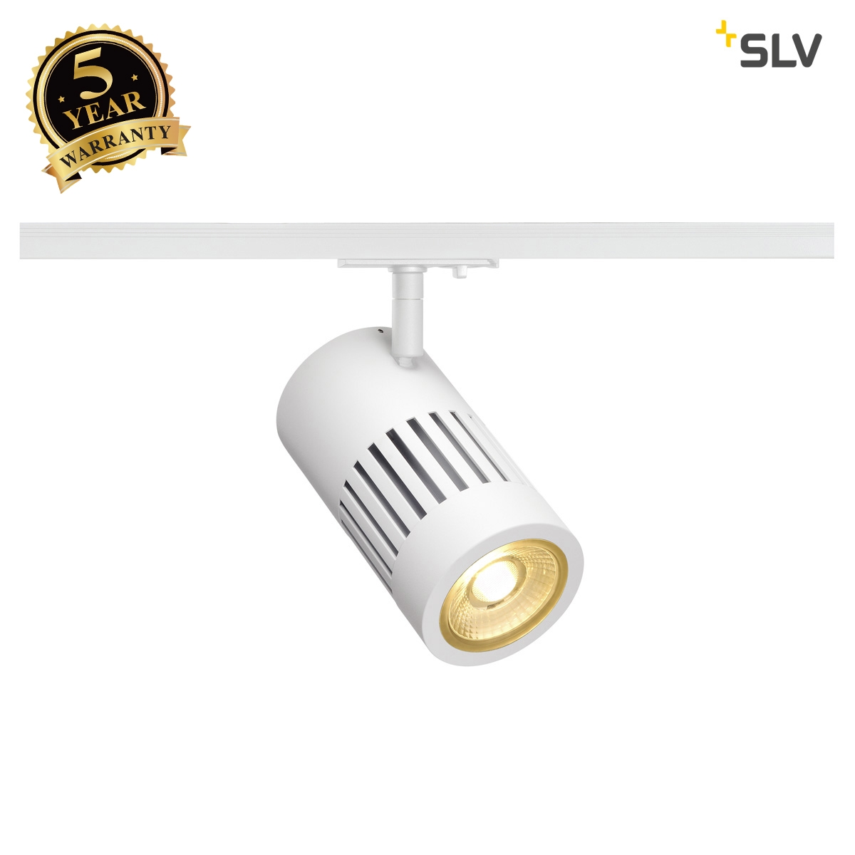 SLV STRUCTEC LED 24W, round, white, 3000K, 36, incl. 1-circuit adapter 1000975