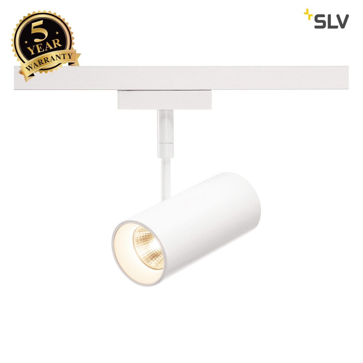 SLV REVILO, spotlight for SLV D-TRACK 2-circuit 240V track, LED, 3000K, white, 36, incl. 2-circuit adapter 1001355