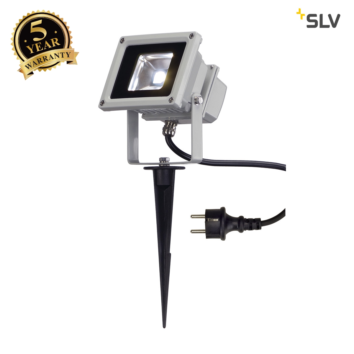 SLV LED OUTDOOR BEAM, silver-grey, 10W, 5700K, 100°, IP65 1001633