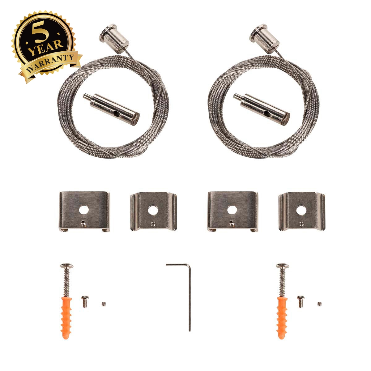 SLV Steel wire suspension for EUTRAC® S-TRACK and 1 phase tracks 5m set of two 1002845