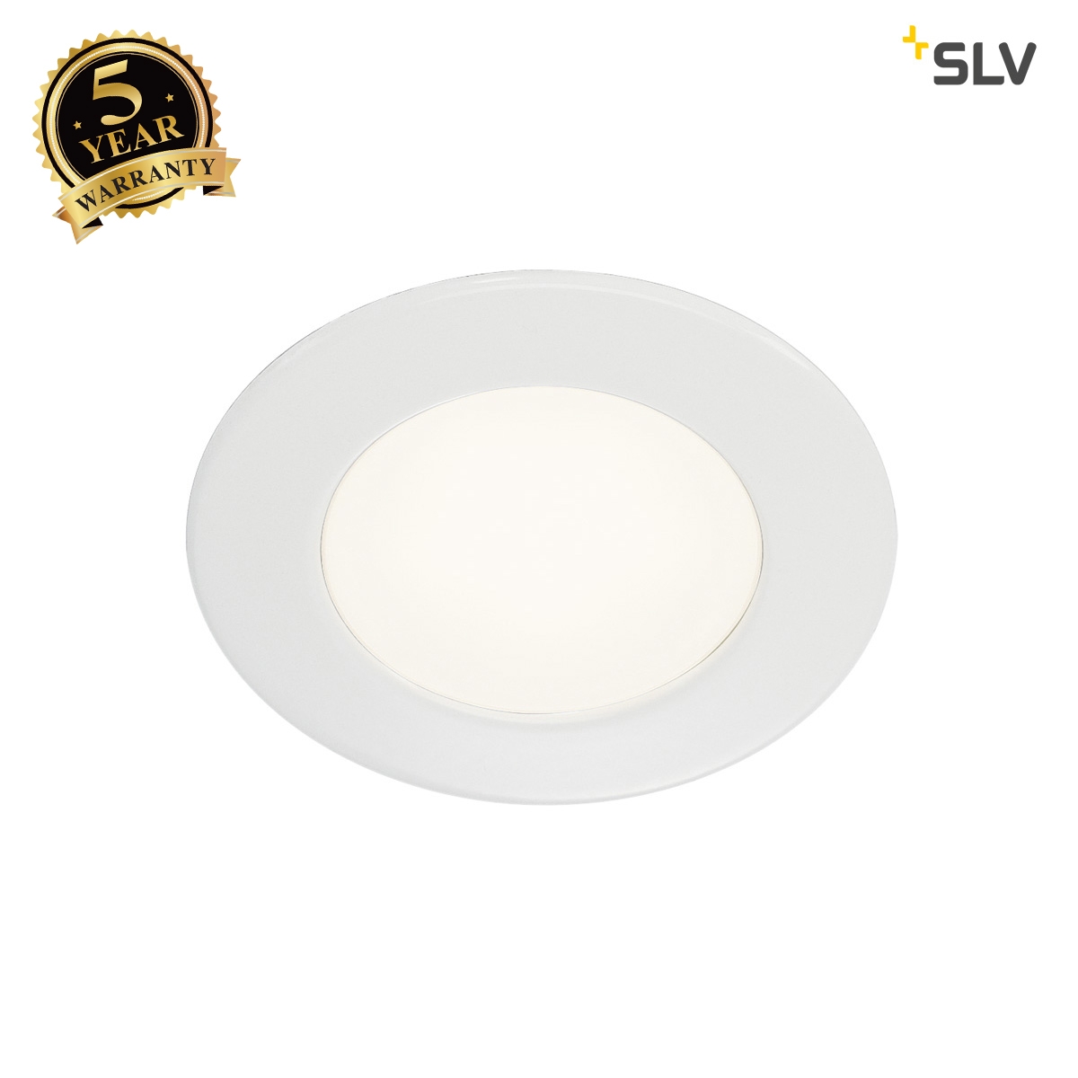 SLV DL 126 LED downlight, round, white, 3W LED, warm white, 12V 112221