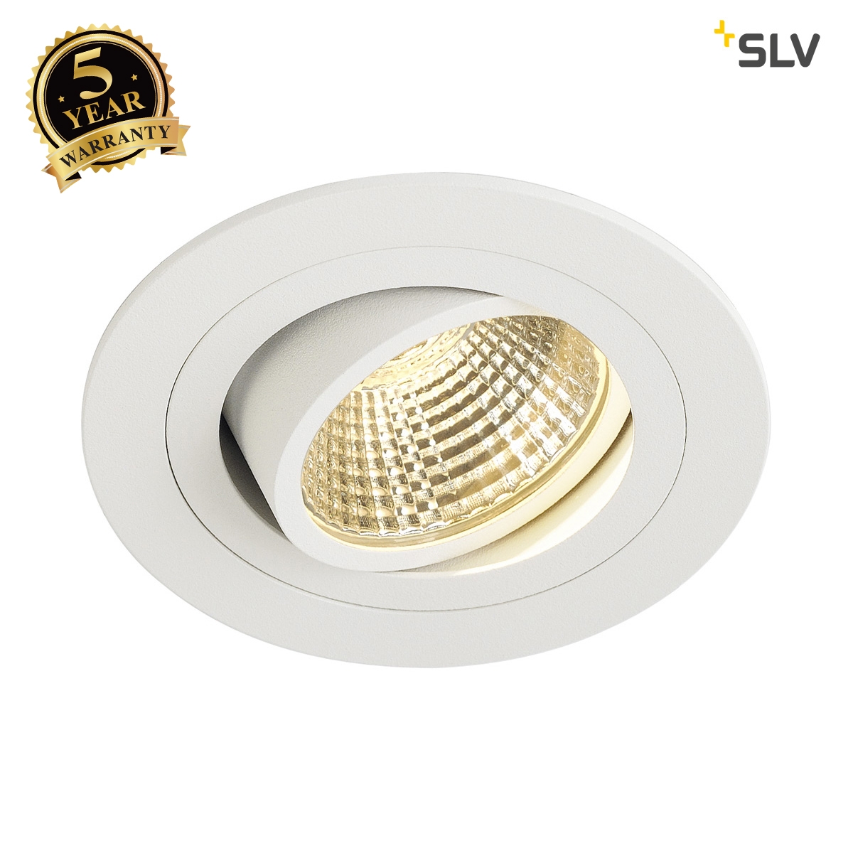 SLV NEW TRIA LED DL ROUND SET, downlight, matt white, 6W, 38° , 2700K, incl. driver, 113871