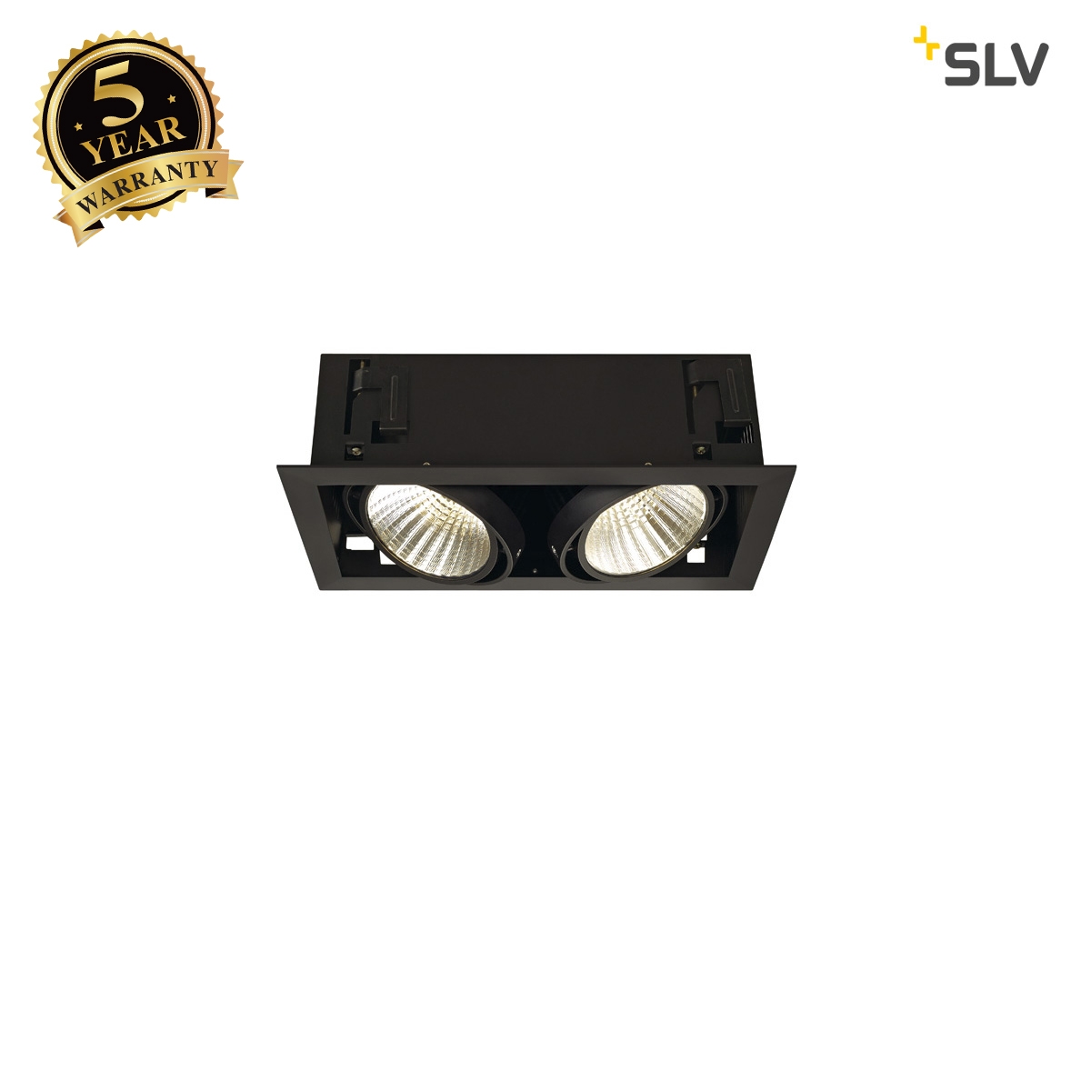 SLV KADUX LED DL SET XL, square, matt black, 2x 24W, 30°, 3000K , incl. driver 115740