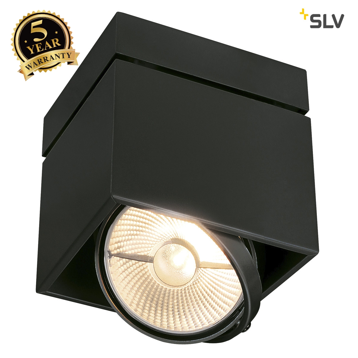 SLV KARDAMOD SURFACE SQUARE ES111 SINGLE ceiling light, square, black, GU10, max. 75W 117100