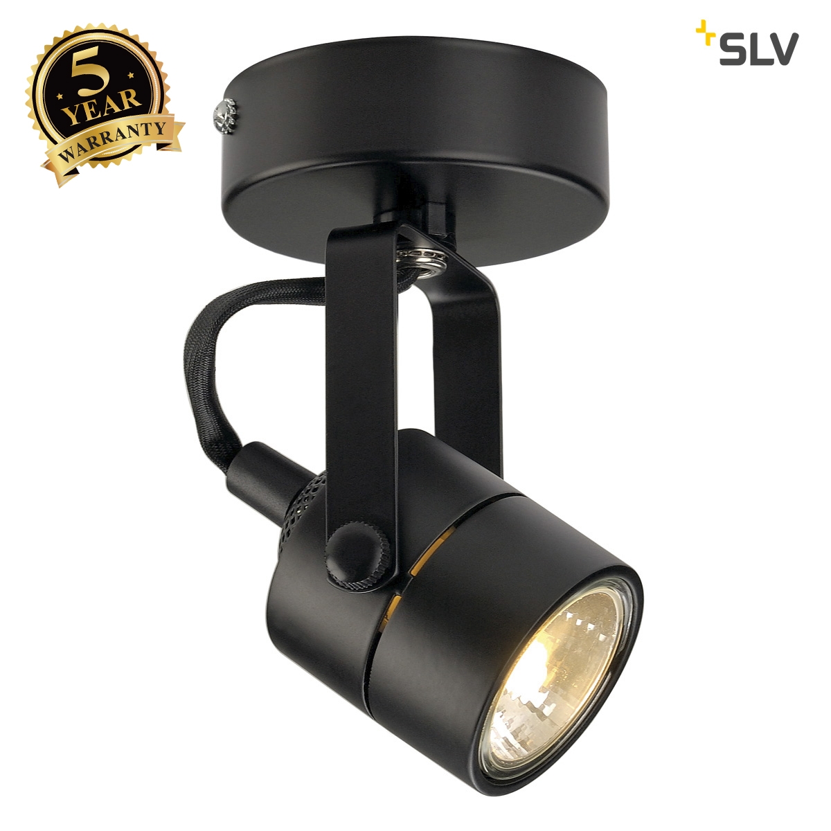 SLV SPOT 79 240V wall and ceiling light, black, GU10, max. 50W 132020