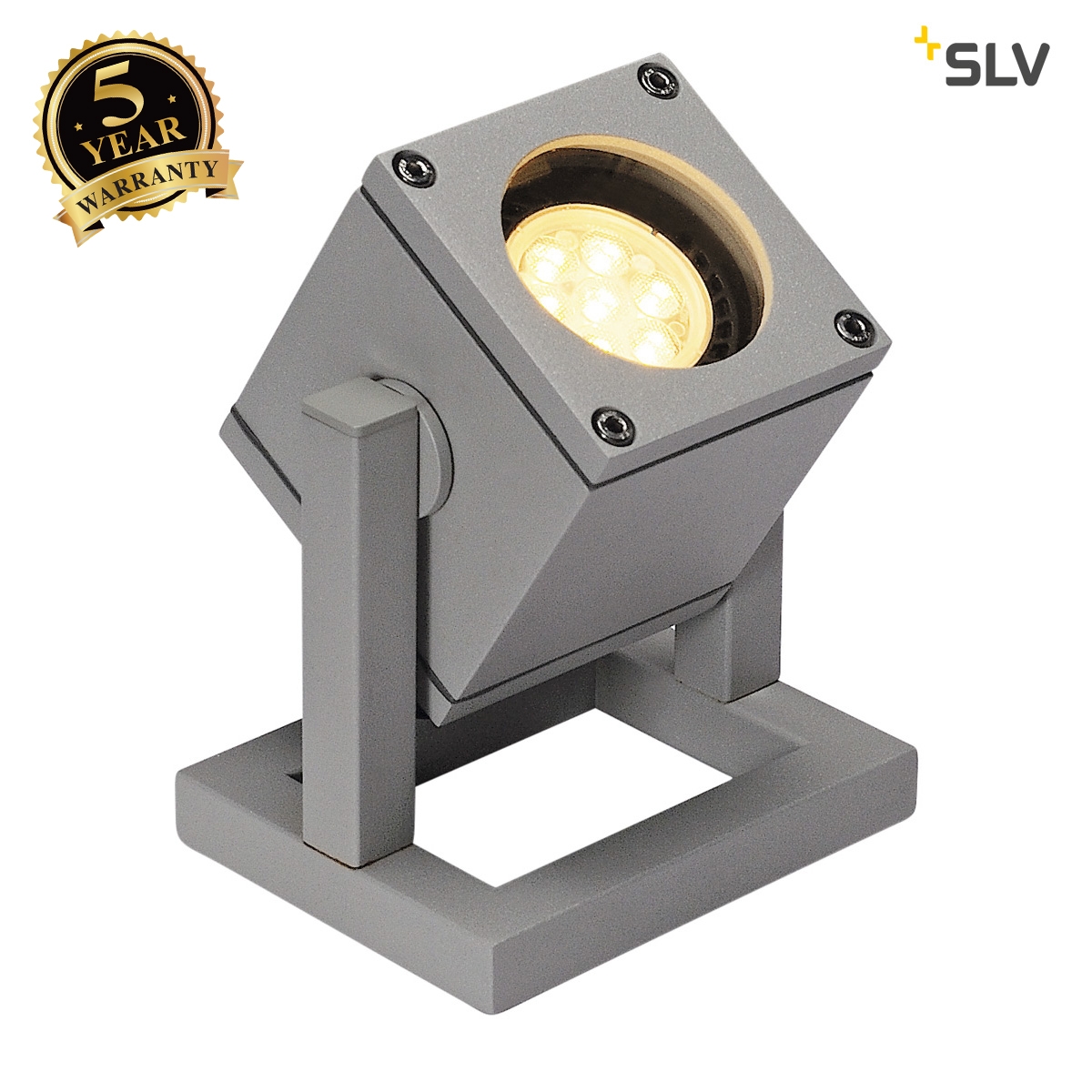 SLV CUBIX I portable floor light, silver-grey, GU10, ESL, max. 25W 132832