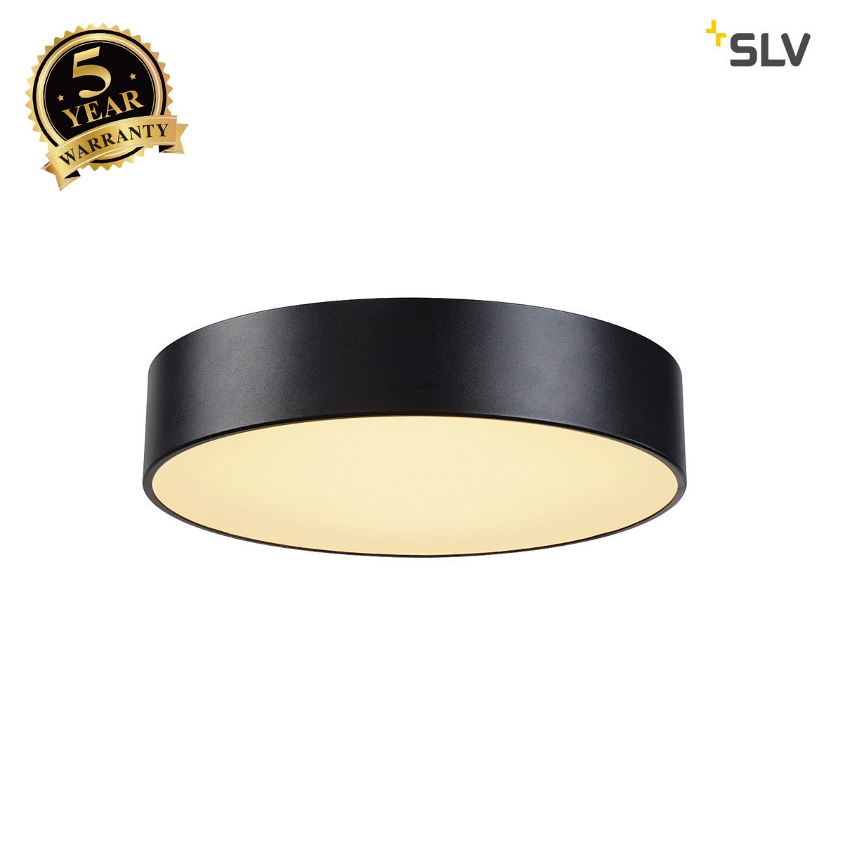 SLV MEDO 40 LED ceiling light, SMD LED, 3000K, black, incl. driver, optionally suspendable 135070