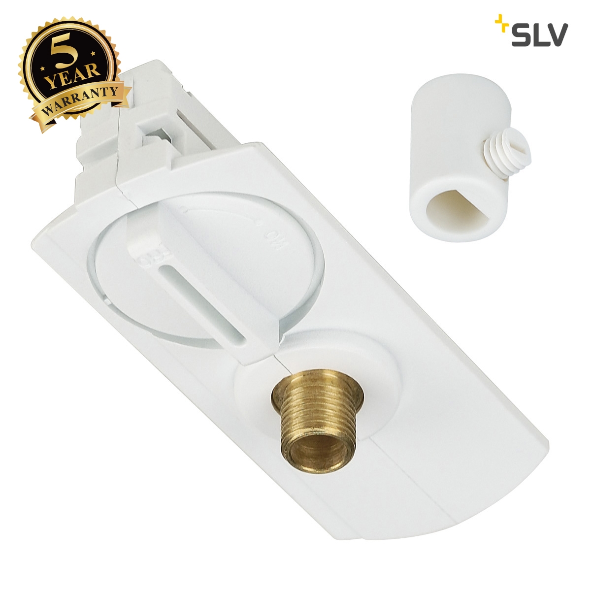 SLV 1-circuit pendant adapter, white, incl. strain-relief and threaded piece 143121