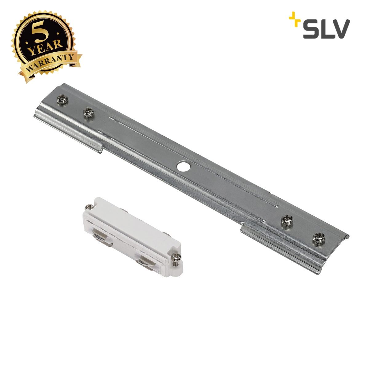 SLV Stabilizing longitudinal connector, long, for 1-circuit track, nickel matt 143151