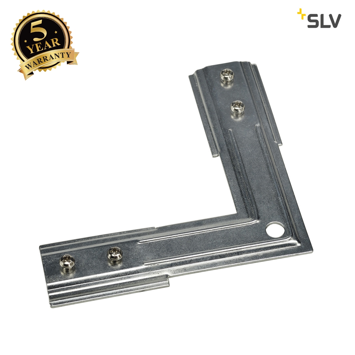 SLV Stabilizing corner connector, long, for 1-circuit track, nickel matt 143152