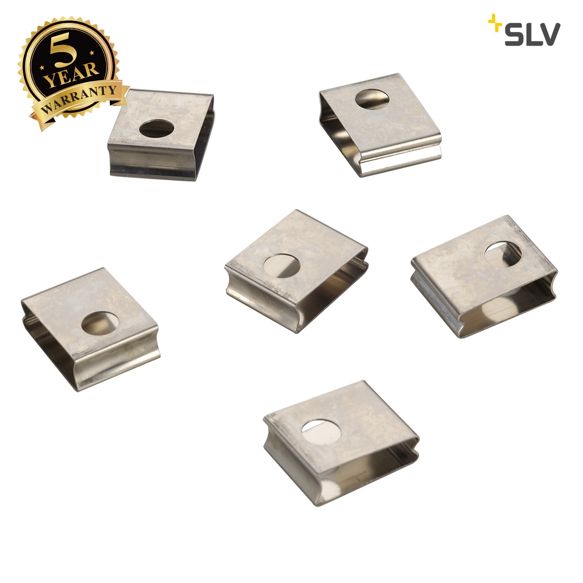 SLV EUTRAC spring clip for 3-circuit recessed track, white, 6 pieces 145551