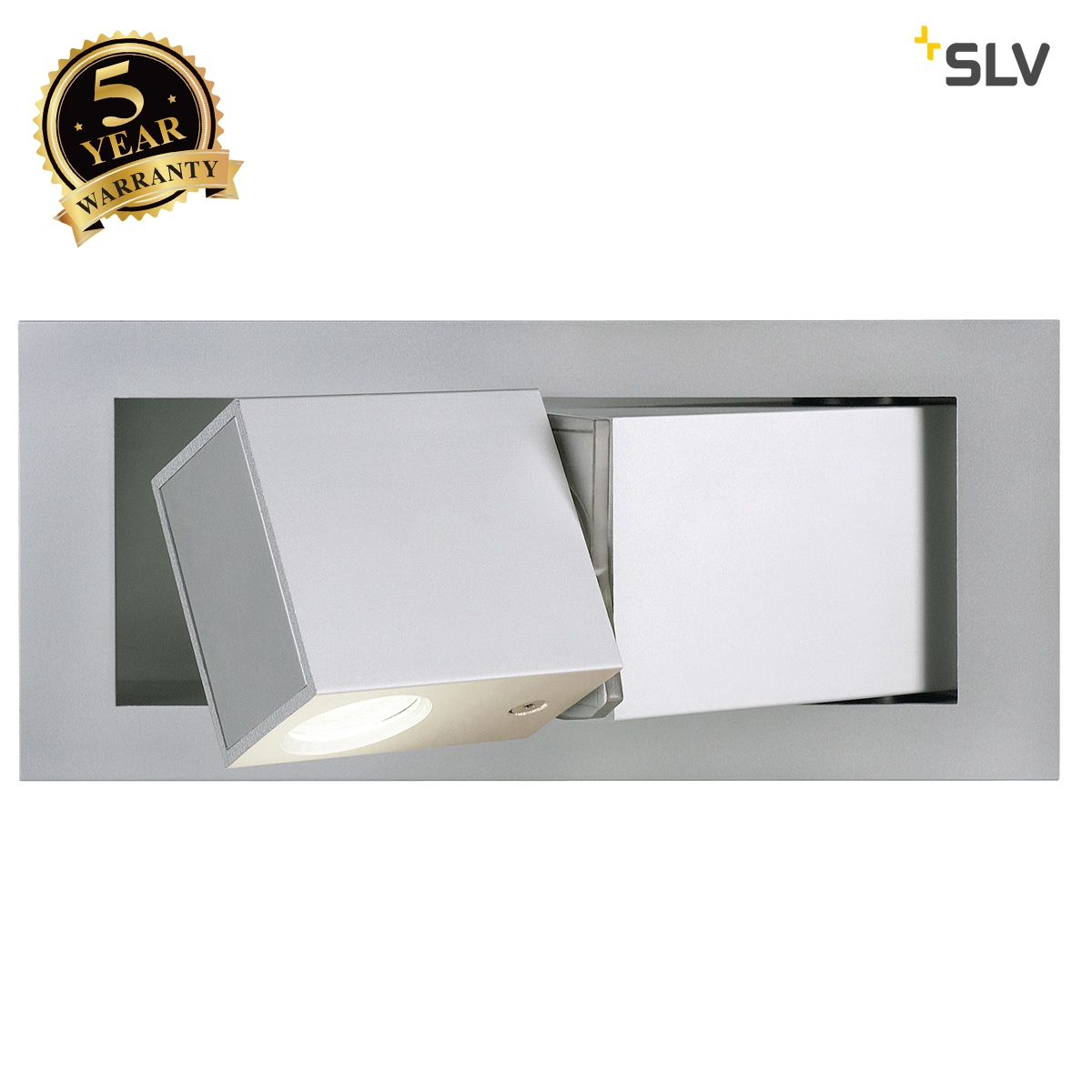 SLV BEDSIDE LEFT recessed wall light, silver-grey, 3W LED, 3000K, blue orientation LED 146242