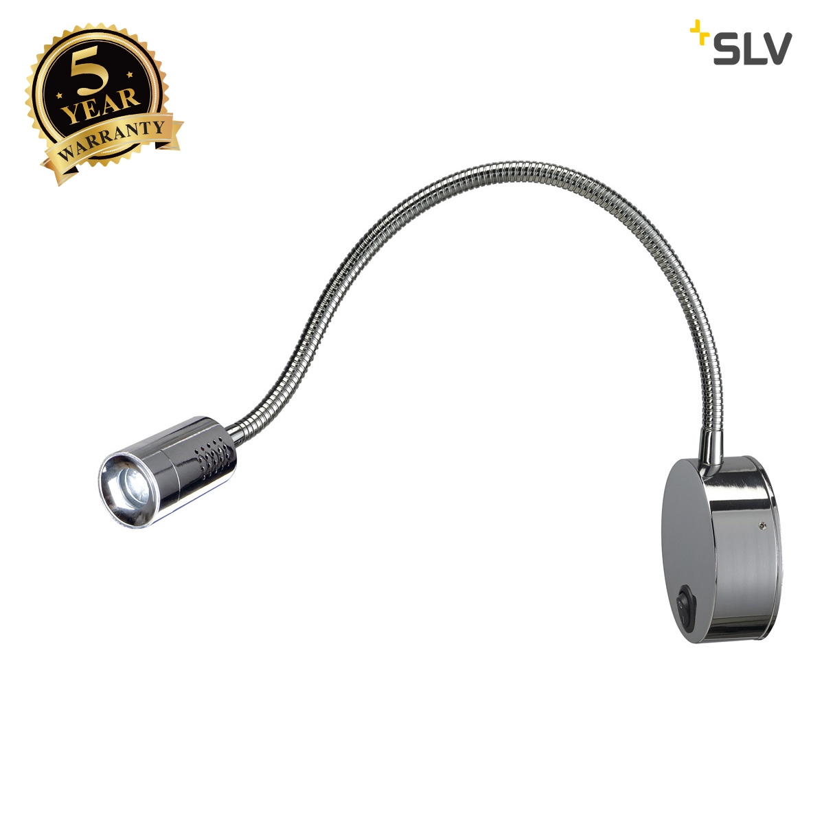 SLV DIO FLEX PLATE LED wall light, chrome, 1x 1W, 4000K, incl. driver and switch 146680