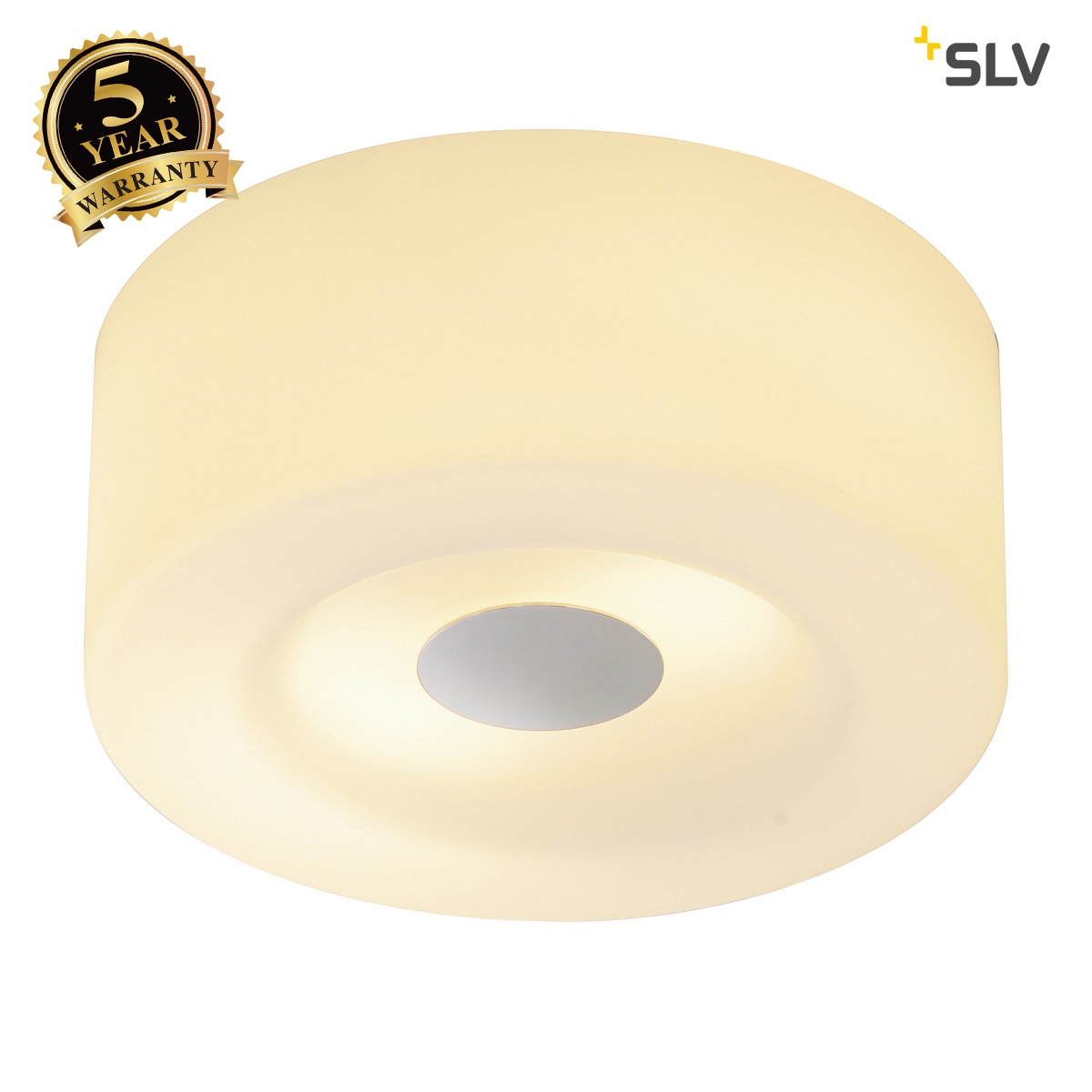 SLV MALANG ceiling light, CL-1, round, chrome/POLYCARBONATEfrosted, 2x E27, max. 2x 60W 146942