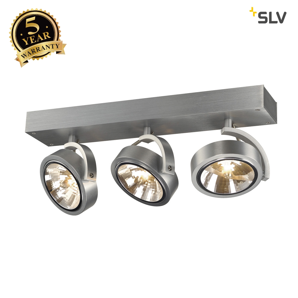 SLV KALU 3 wall and ceiling light, alu brushed, 3x QRB111, max. 3x 50W 147276