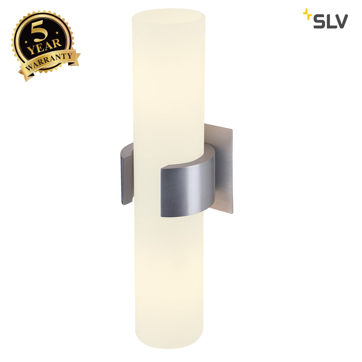 SLV DENA II wall light, alu brushed , POLYCARBONATEpartially frosted, 2x E14, max. 2x 40W 147529