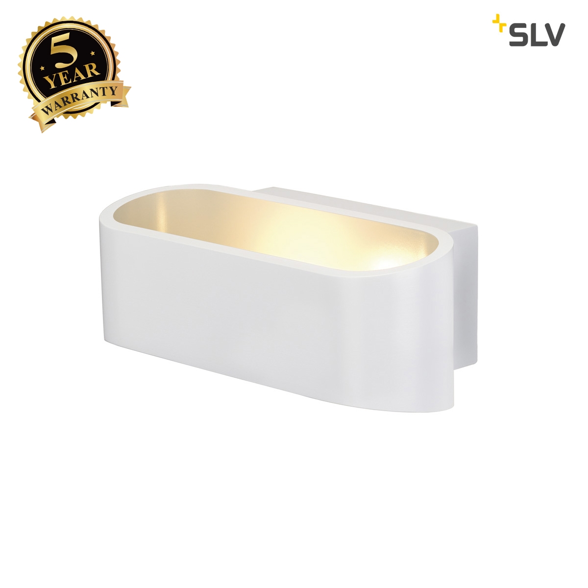 SLV ASSO LED wall light, oval, white, 5W LED, 3000K 151311