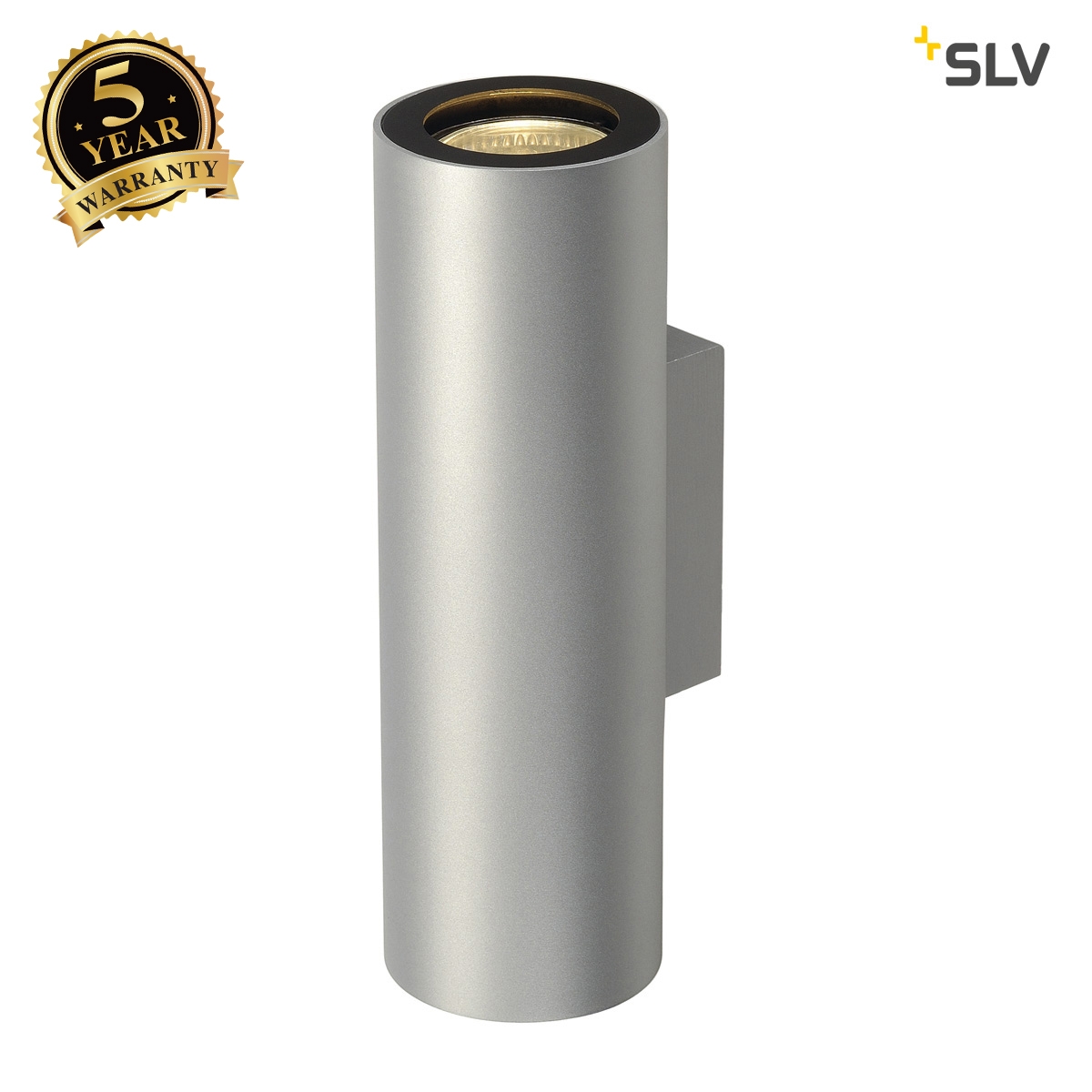 SLV ENOLA_B UP/DOWN wall light, silver-grey/black, 2x GU10, max. 2x 50W 151804