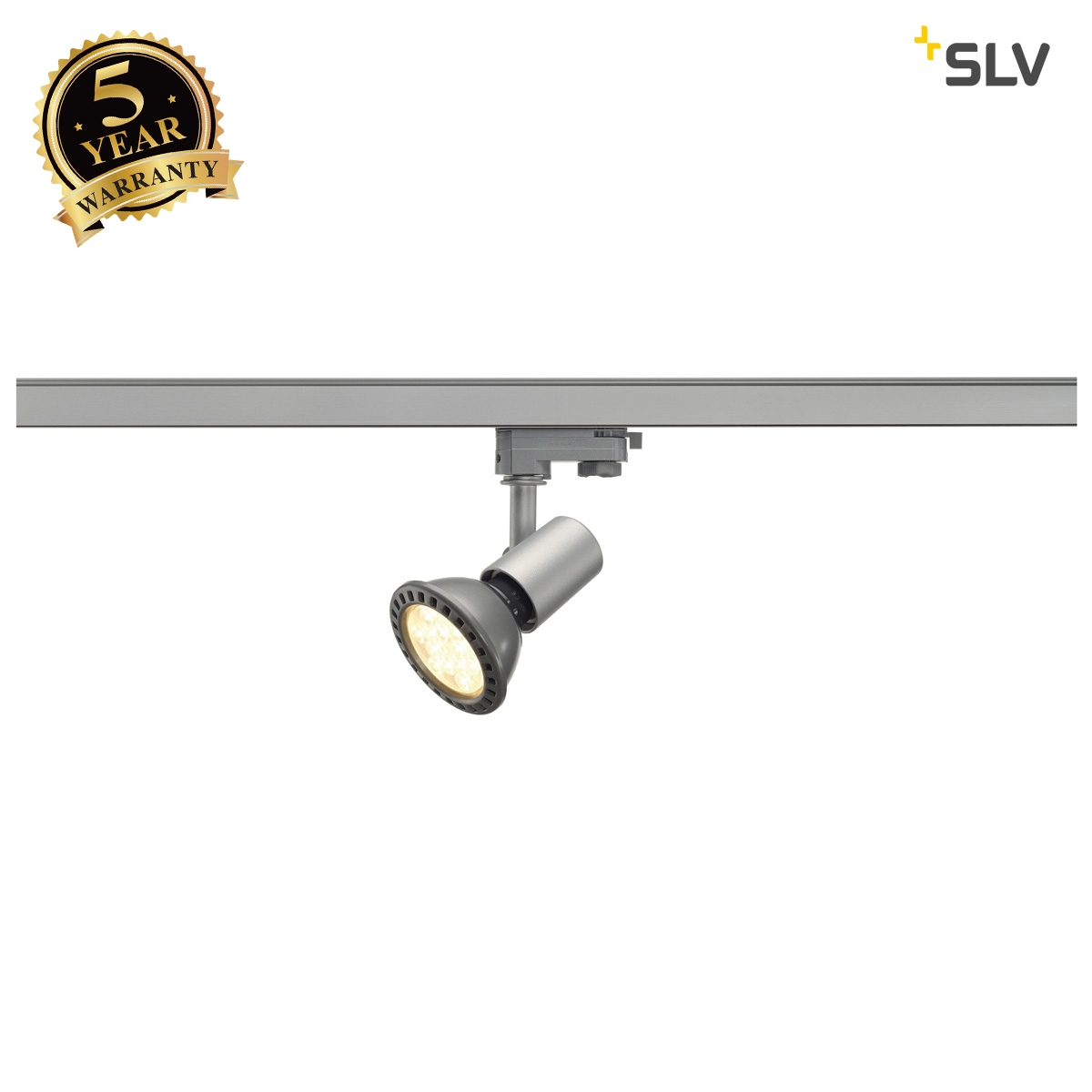 SLV E27 SPOT, silver-grey, max. 75W , incl. 3-circuit adapter 152204