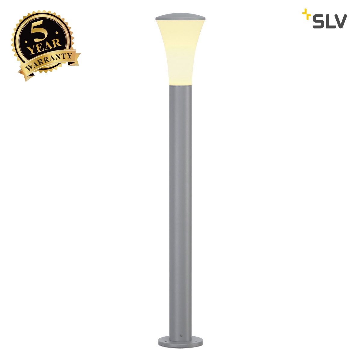 SLV ALPA CONE 100 bollard light, silver-grey, E27 Energy Saver, max. 24W, IP55 228922